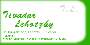 tivadar lehotzky business card